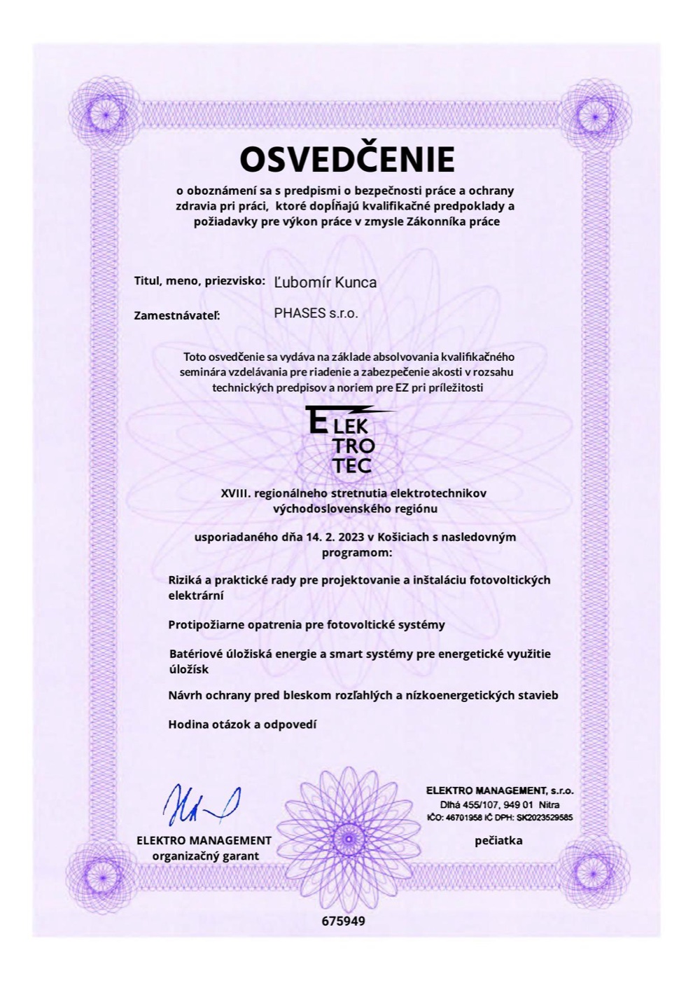 Bezpečnosť a kvalita pre elektrické zariadenia